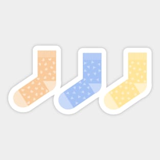 Cute Mismatched Socks (gray background) Sticker